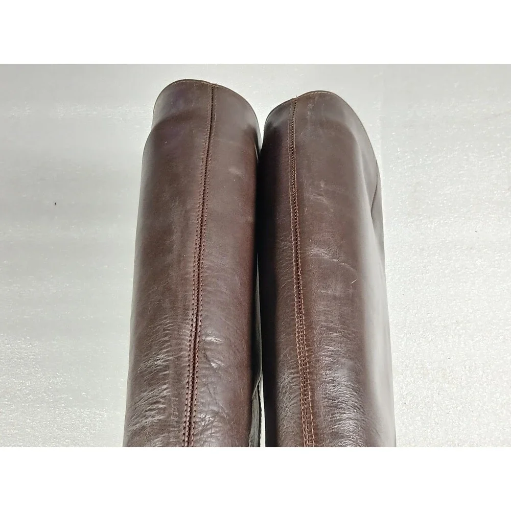 Nine West Brown Leather Riding Boots Women’s Size 8M